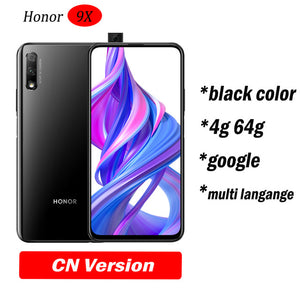 Honor 9x Smart Phone Kirin 810 Octa Core 6.59 inch Lifting Full Screen 48MP Dual Cameras 4000mAh GPU Turbo Mobile Phone