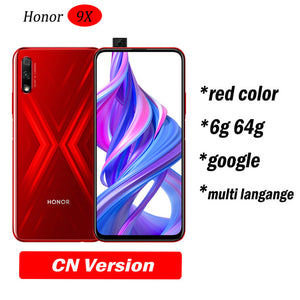 Honor 9x Smart Phone Kirin 810 Octa Core 6.59 inch Lifting Full Screen 48MP Dual Cameras 4000mAh GPU Turbo Mobile Phone