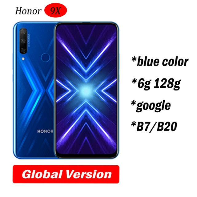 Honor 9x Smart Phone Kirin 810 Octa Core 6.59 inch Lifting Full Screen 48MP Dual Cameras 4000mAh GPU Turbo Mobile Phone